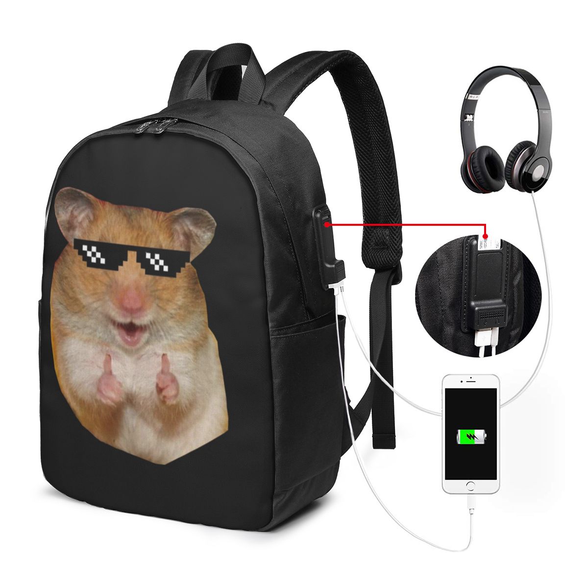 Laptop Bag - Grappige hamster rugzak reisnotebooktas computer student