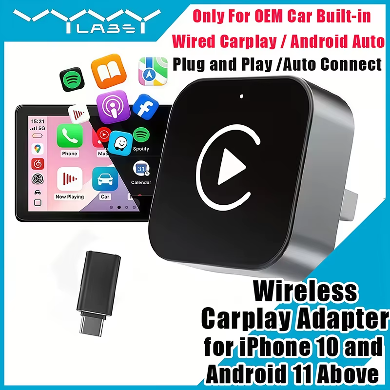Usb C Hub - 2-in-1 draadloze CarPlay-adapter Plug-and-Play voor iPhone