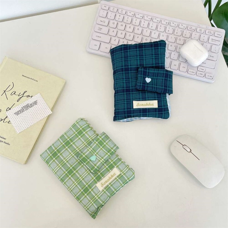 Groen-witte gingham handgemaak - Laptop Sleeve recensie en prijs