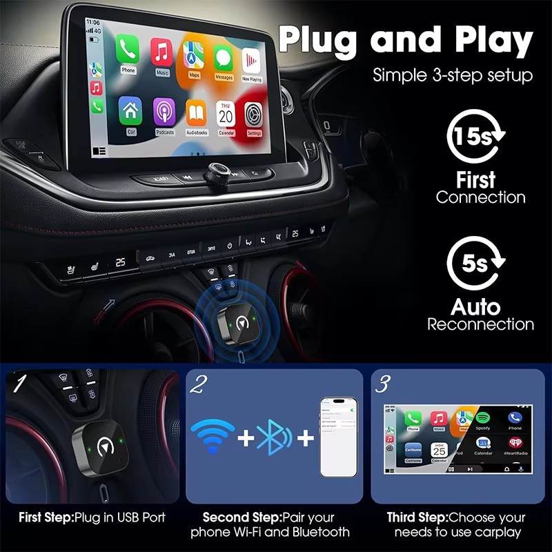 2-in-1 draadloze CarPlay-adapt - Usb C Hub recensie en prijs