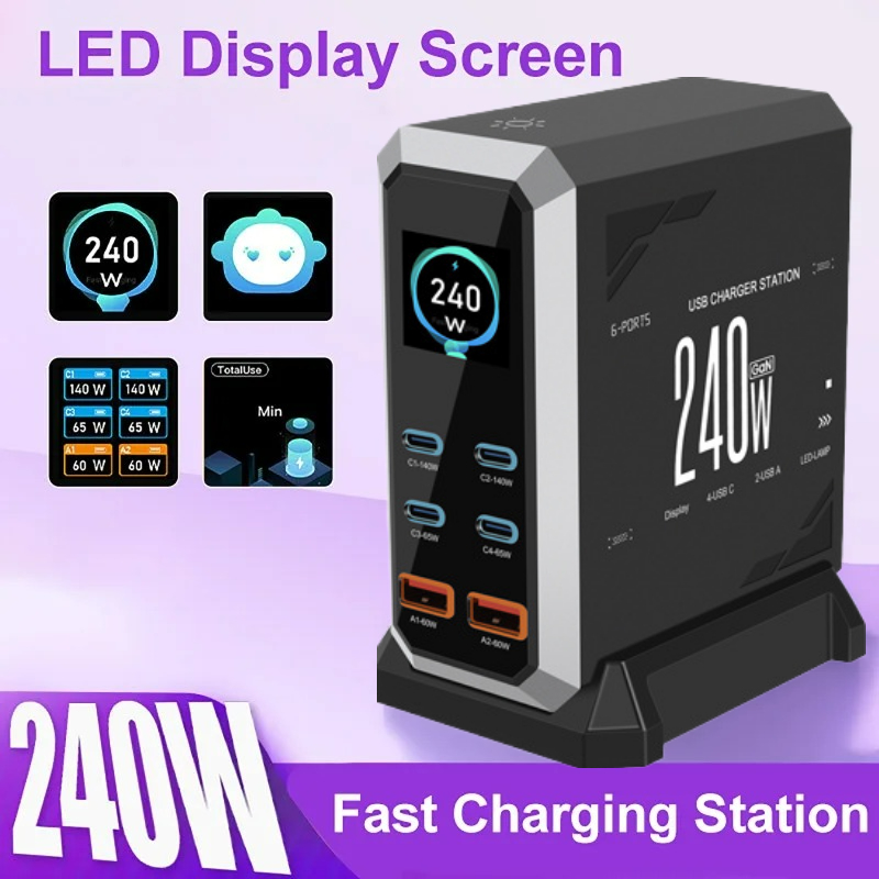 NIEUWE 2026 240W GaN-lader 6-I - Laptop Charger recensie en prijs
