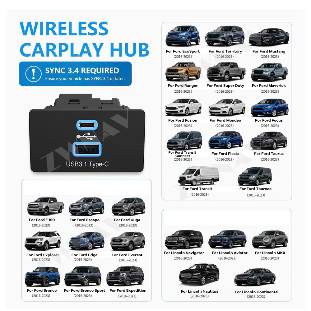 Draadloze CarPlay- en Android  - Usb C Hub recensie en prijs
