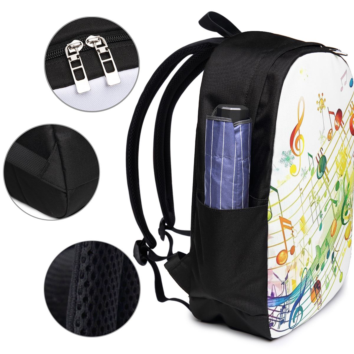 Abstracte pianotoetsen met muz - Laptop Bag recensie en prijs