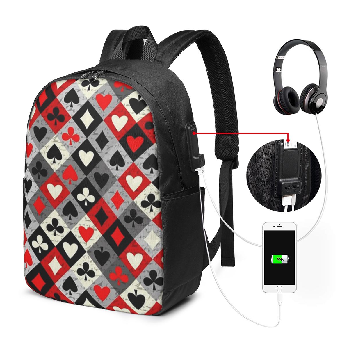 Speelkaarten Poker Print Rugza - Laptop Bag recensie en prijs